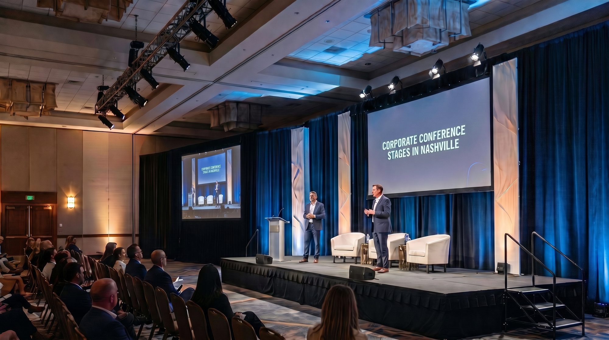 Corporate conference stage produced by Nashville Visual in Nashville