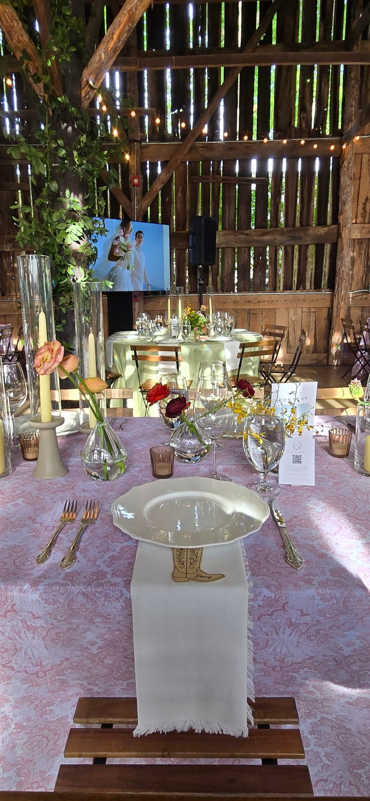 Private event at a barn venue at Southall, Franklin, TN, with AV by Nashville Visual, photo 2